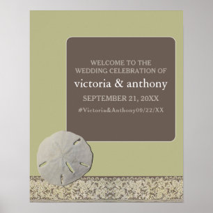 Poster Lace de areia dólar, Vintage Beach WedWelcome