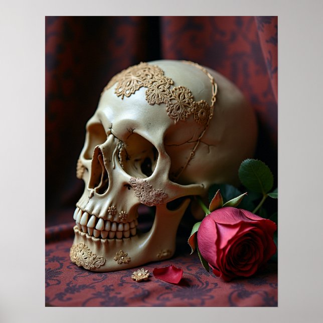 Poster Lace & Decay – A Victorian Gothic Skull (Frente)