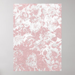 Poster Lace floral branco-rosa-rosado, endy-teny, elegant