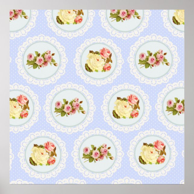 Póster Lace Victorian Floral (Frente)