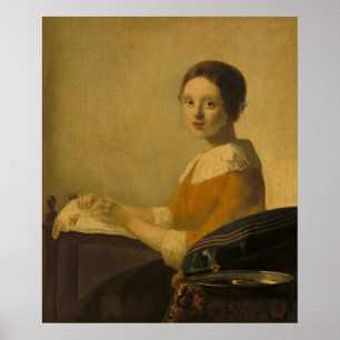Poster Lacemaker - Retrato de Estilo Vermeer