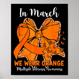 Poster Laço borboleta em março usa laranja múltiplo