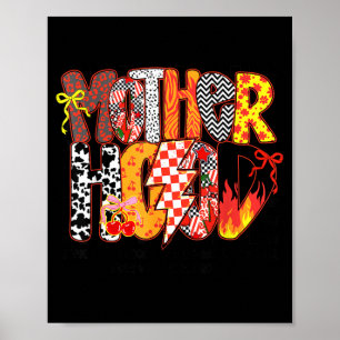 Poster Laço Coquete de Xadrez Cereja Mãe Preparada