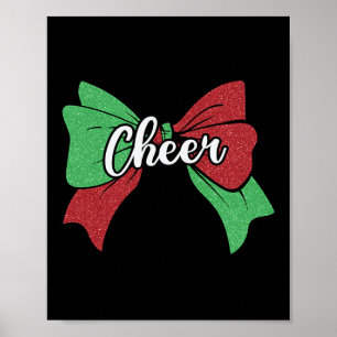 Poster Laço Coquete Esportivo Verde Vermelho Cheer Chefe 