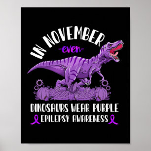 Poster Laço de Conscientização da Epilepsia T-rex Novembr