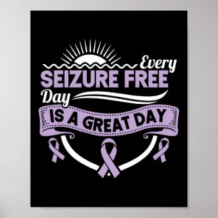 Poster Laço de Conscientização da Epilepsia Todo Dia Livr