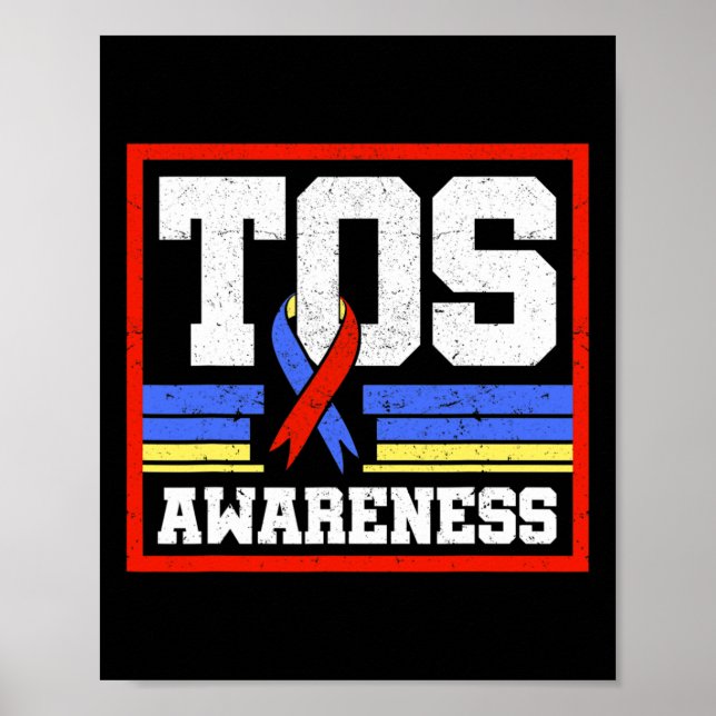 Poster Laço de conscientização de TOS Síndrome do Tórax S (Frente)