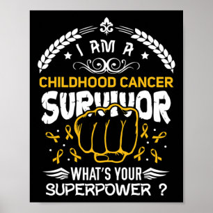 Poster Laço de Conscientização do Câncer Infantil S