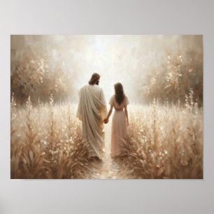 Poster Laço de Fé, Arte Cristã Digital, Jesus e Wo