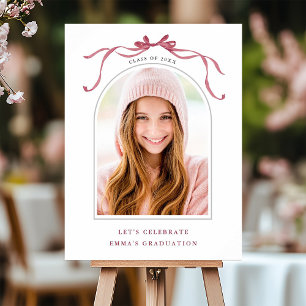 Poster Laço de Fita Rosa Profundo Boas-Vindas à Festa de 