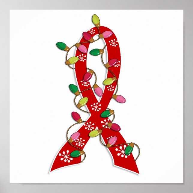 Póster Laço de Luzes de Natal AIDS (Frente)