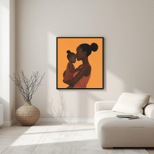 Poster Laço Eterno – Arte Africana Mãe e Filho I