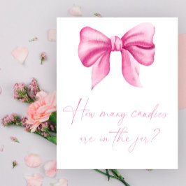 Poster Laço rosa - adivinhe quantos doces na jarra