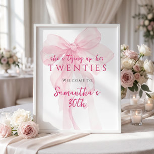 Poster Laço Rosa Amarrando os 20 Anos Bem-Vindo 30º Anive