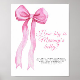 Poster Laço rosa - quão grande é o jogo da barriga da mam