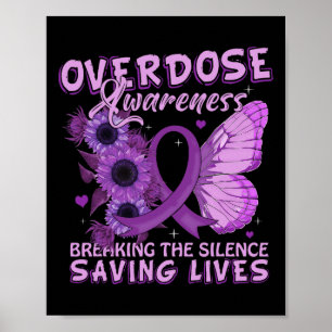 Poster Laço Roxo de Consciência sobre Superose Vício