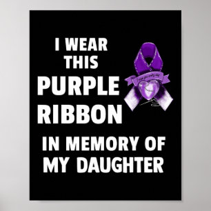 Poster Laço Roxo de Conscientização Em Memória da Minha F