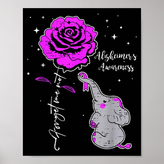 Poster Laço Roxo de Conscientização sobre Alzheimer de El (Frente)