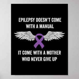 Poster Laço Roxo de Conscientização sobre Epilepsia - Con