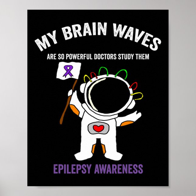 Poster Laço Roxo de Conscientização sobre Epilepsia - Tem (Frente)