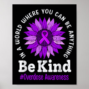 Poster Laço Roxo de Conscientização sobre Overdose de Gir