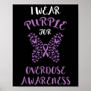 Poster Laço Roxo de Conscientização sobre Superdose Consc