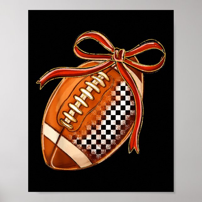 Poster Lacre Futebol Coquette Laço Jogo Dia Touchdown (Frente)