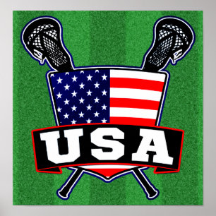 Póster Lacrosse americano dos EUA