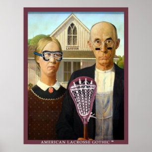 Póster Lacrosse americano gótico