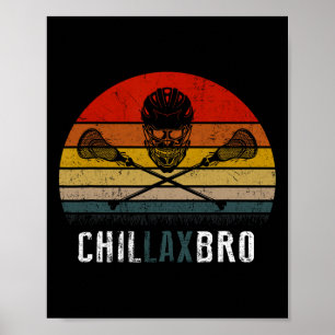 Poster Lacrosse Chillax Bro Vintage