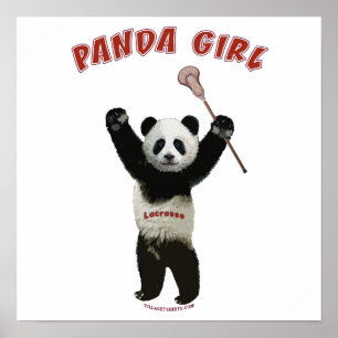 Póster Lacrosse da menina da panda