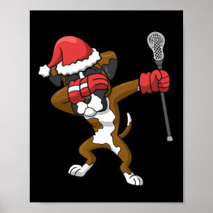 Poster Lacrosse Dabbing Boxer Cachorro Lax Esporte de Nat