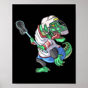 Poster Lacrosse Dinossaur T Rex Com Lacrosse Engraçado