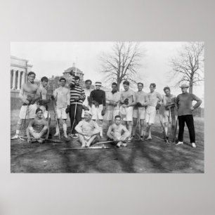Póster Lacrosse Equipe do time do colégio, 1908