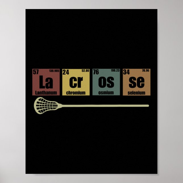 Poster Lacrosse Mesa Periódica De Elementos Vintage Funny (Frente)