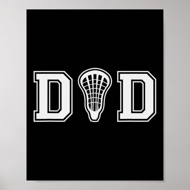 Poster Lacrosse Para Pai Com Gift De Cabeça De Lax Stick (Frente)