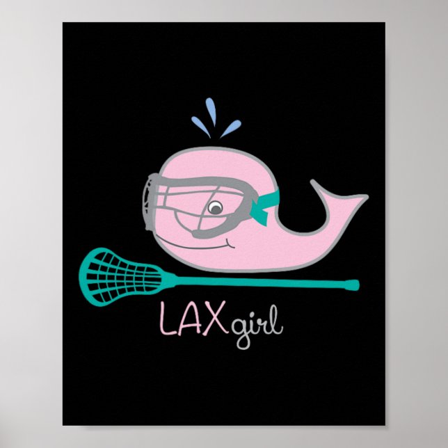 Poster Lacrosse Para Raparigas De Máscara De Baleia Cor-D (Frente)