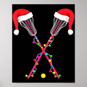 Poster Lacrosse Santa Hat Natal Luz Divertimento Natal