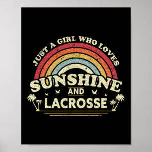 Poster Lacrosse Shirt. Uma Menina Que Ama Sol E Lacr