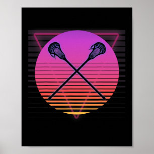 Poster Lacrosse Stick Retro Vaporwave Vintage 70s 80s 90s