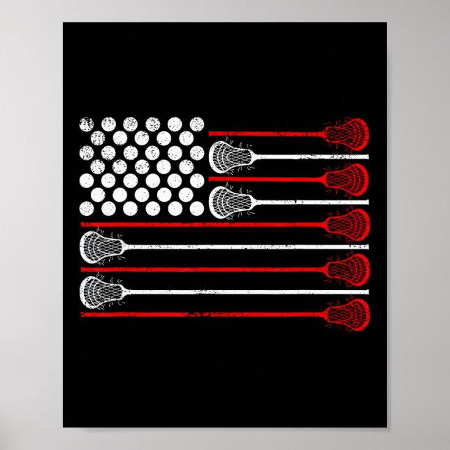 Poster Lacrosse Usa Flag Lax (Frente)