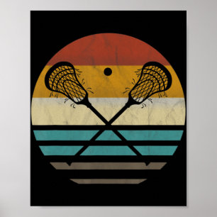 Poster Lacrosse Vintage Retro Lacrosse Stick Sun Gift