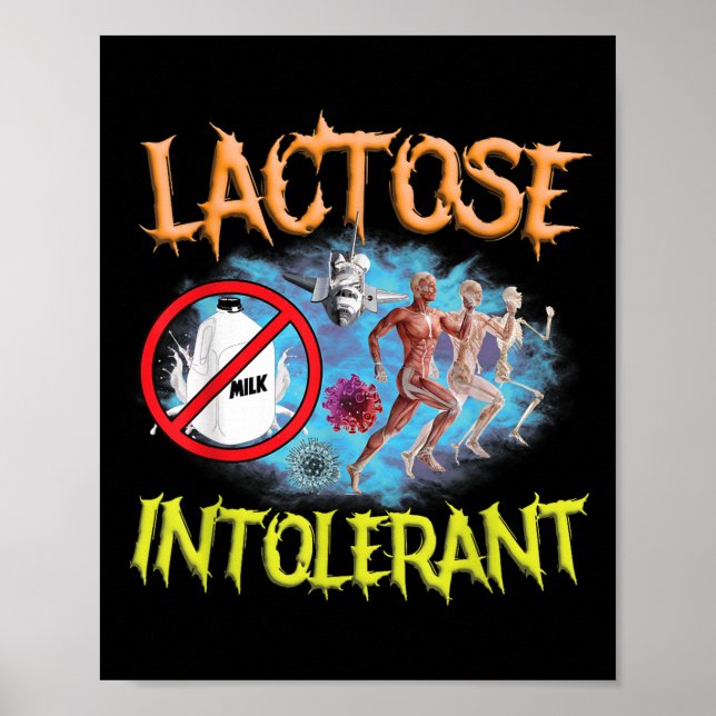 Poster Lactose Intolerante Irônico Sarcástico Engraçado H (Frente)