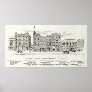 Póster Lado norte Sansome e Leidesdorff de Califórnia