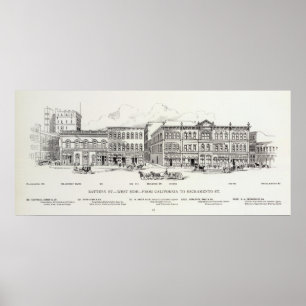 Póster Lado oeste Califórnia e Sacramento da bateria