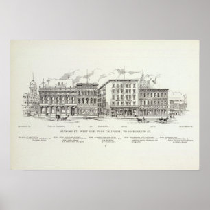 Póster Lado oeste Califórnia e Sacramento de Sansome