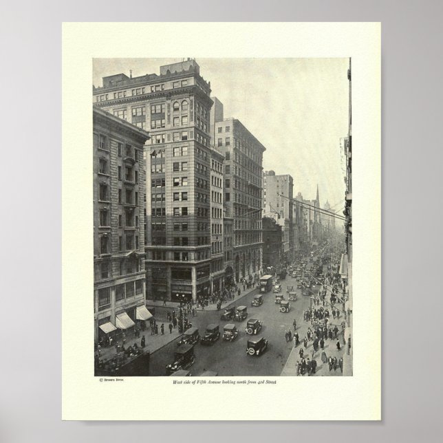 Poster Lado Oeste da Quinta Avenida Olhando Para Norte Da (Frente)