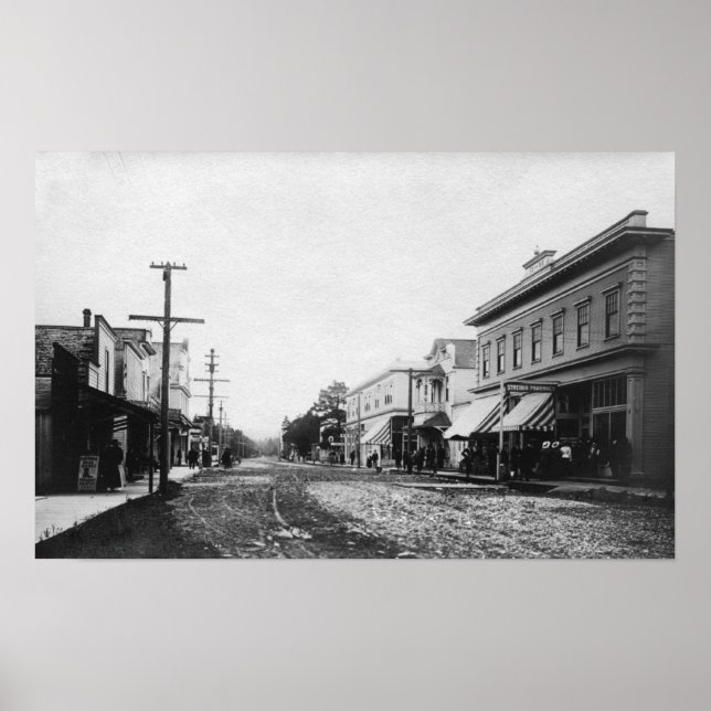 Póster Lado, Oregon Main Street View Fotografia (Frente)