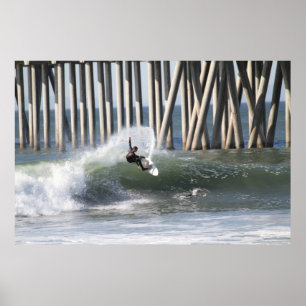 Poster Lado sul do cais da praia de Huntiungton