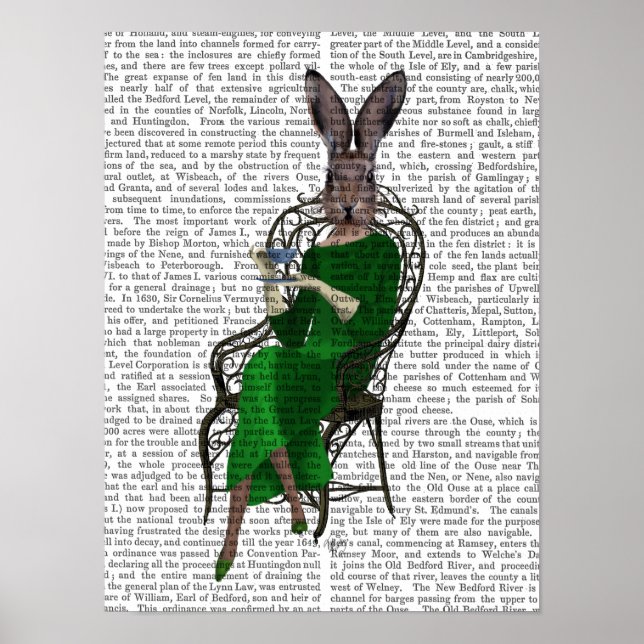 Póster Lady Bella Rabbit Tomando Chá (Frente)
